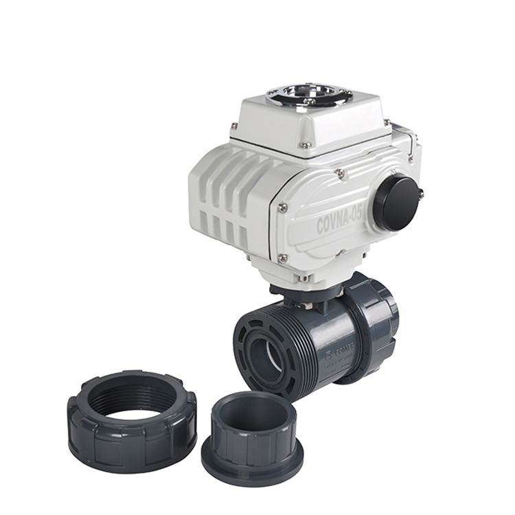 COVNA HK60-Q-P 2 Way True Union PVC Motorized Ball Valve