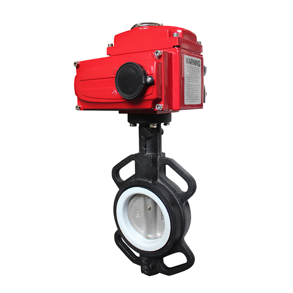 HK60-D PTFE Seated Carbon Steel Wafer Type Motorized Butterfly Valve