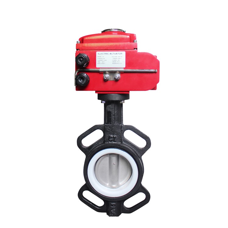 HK60-D PTFE Seated Carbon Steel Wafer Type Motorized Butterfly Valve